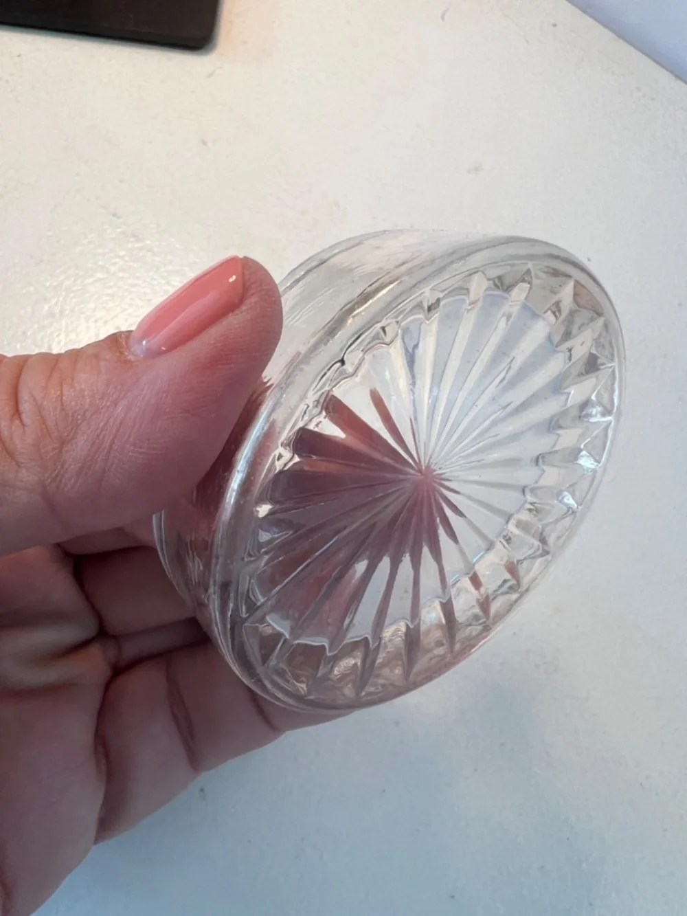 Vintage Clear Pressed Glass Oval Salt Cellar